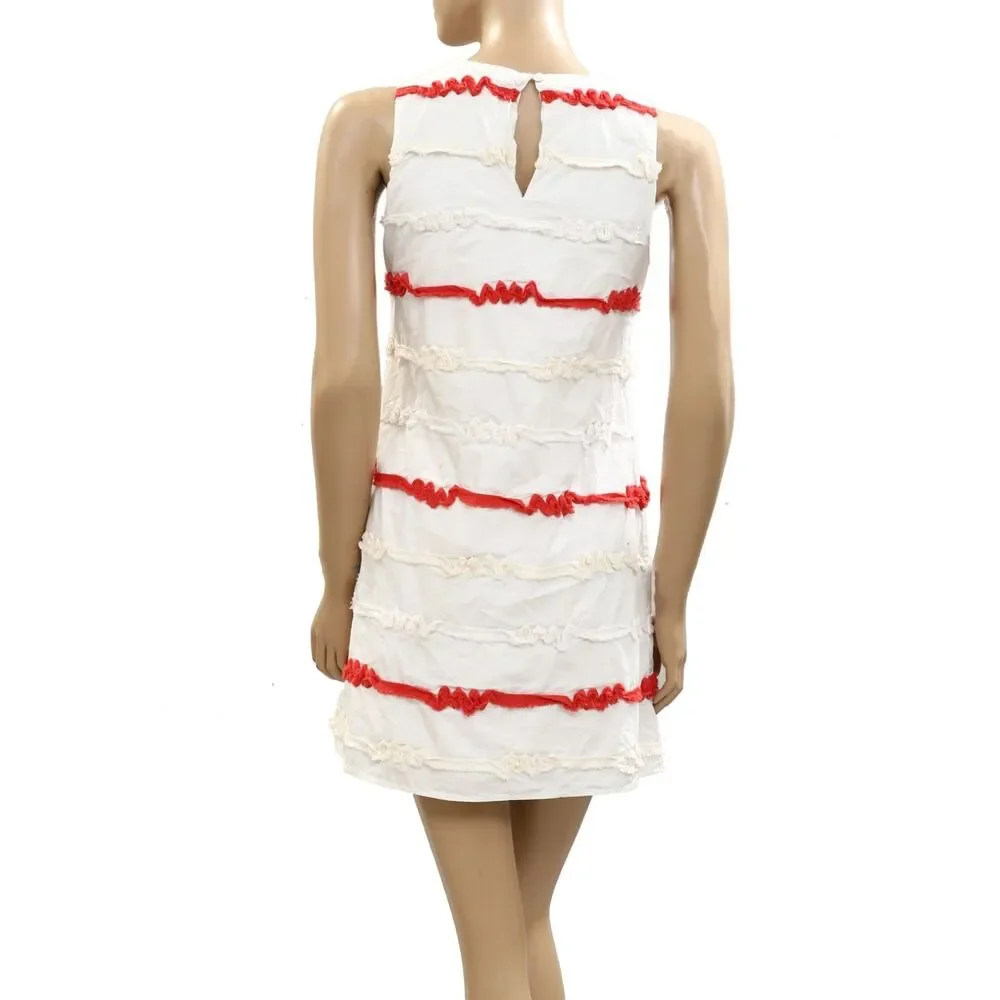 Voyageur by MERSEA Luna High Neck Ribbon Mini Dress Sleeveless Cotton XS 284436